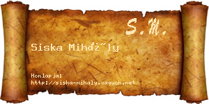 Siska Mihály névjegykártya