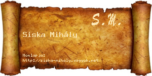 Siska Mihály névjegykártya