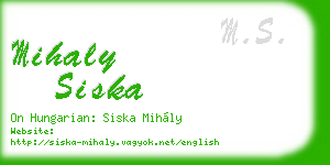 mihaly siska business card